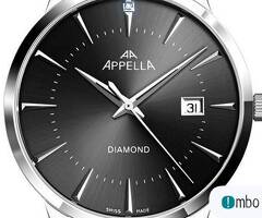 APPELLA Diamond L12003 Zegarek męski KLASYCZNY na pasku DIAMENT NOWY - 1